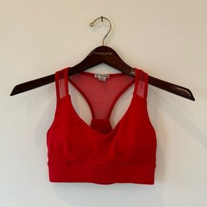 Red Racer Back Mesh Sports Bra - LOWEST PRICE